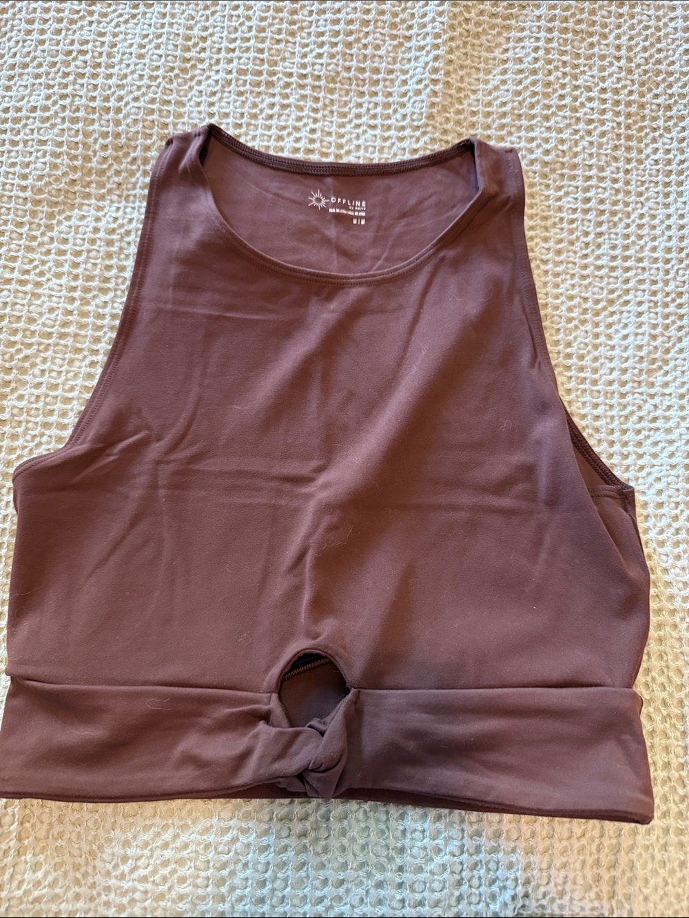 Mauve-Brown Knot Front Sports Bra